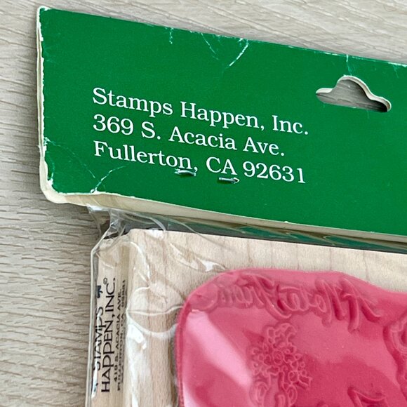 Vintage Stamps Happen Inc Wood-mounted 4x4 "A Note From" Retired Rubber Stamp - Picture 3 of 12